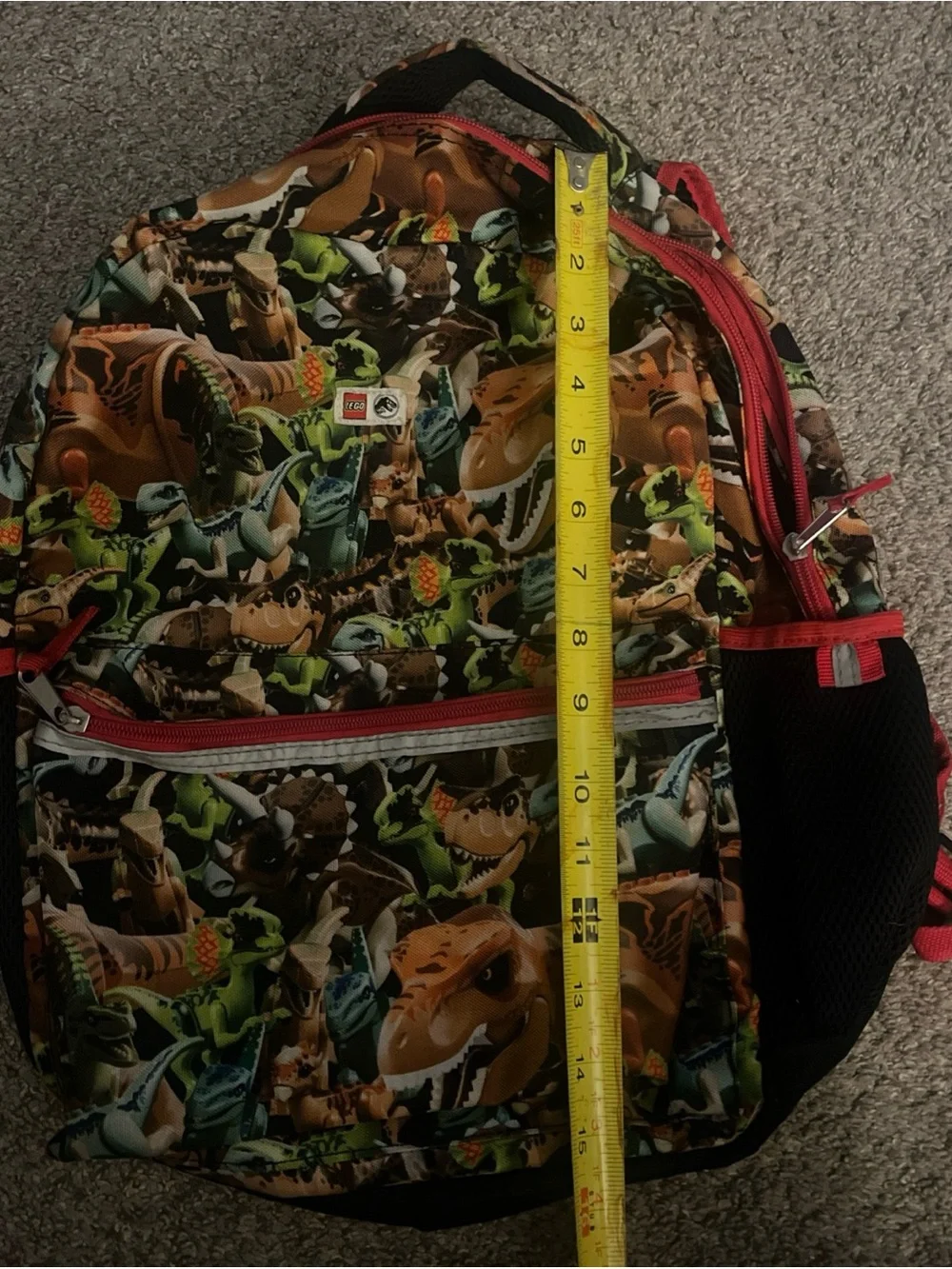 LEGO Jurassic World Tyrannosaurus Rex Dinosaur Print Kid Backpack Book Bag T-Rex